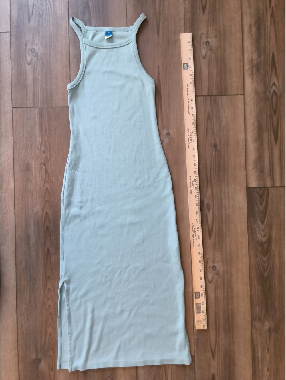 Old Navy Slate Blue Ribbed Tank Midi Cotton Dress Racer Back BodyCon XS